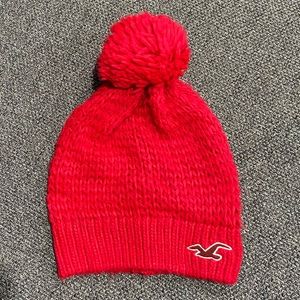 Bright red Hollister beanie